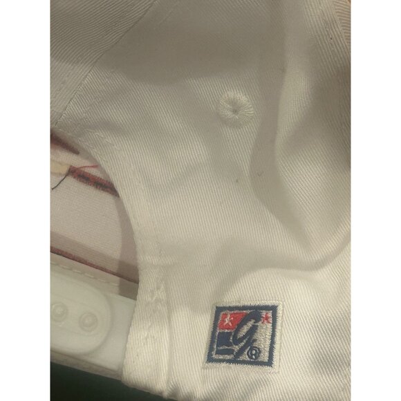 Vintage 1990's New England Patriots The Game Split Bar White Snapback Hat - Picture 7 of 7